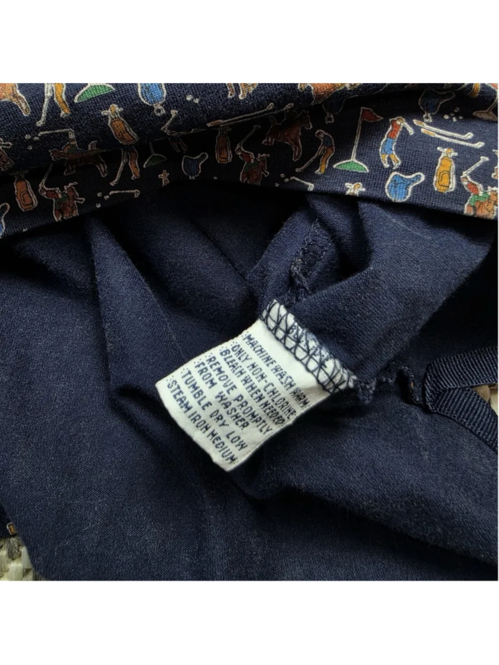 Vintage Polo Golf Ralph Lauren Mens XXL Navy Golf Polo All Over Print Cotton